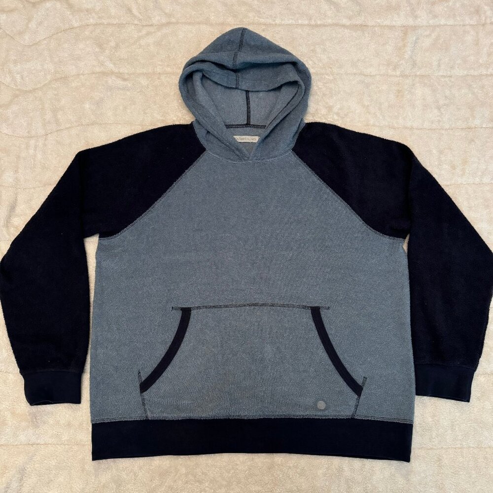 Outerknown Two-Tone Gray and Black Pullover Hoodie